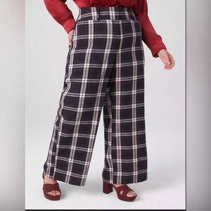 Lane Bryant Signature Fit Navy Print High-Rise Wide Leg Pant Womens 18